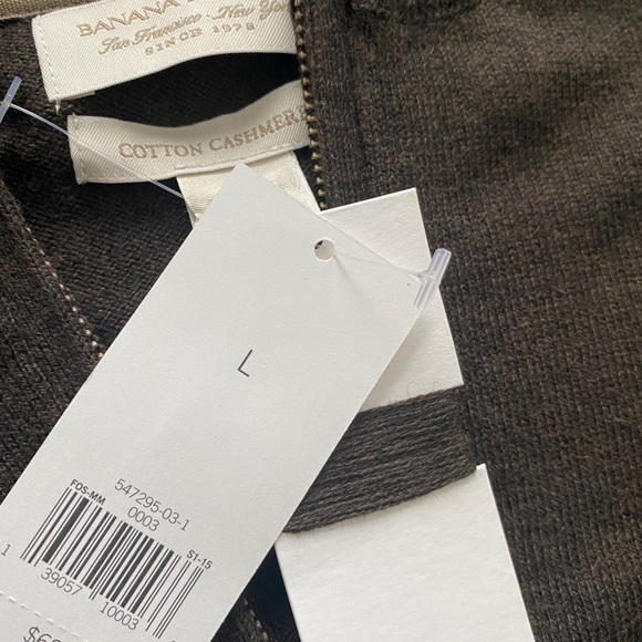 Banana Republic Brown 1/4 Zip Sweater NWT - Picture 6 of 6